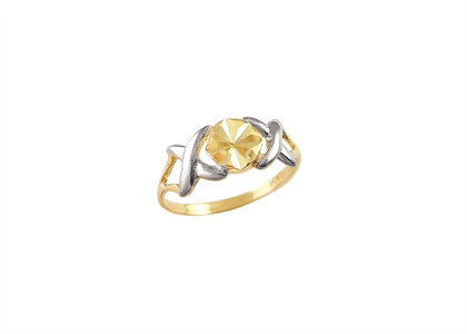 Two Tone Plated X Shaped Ring